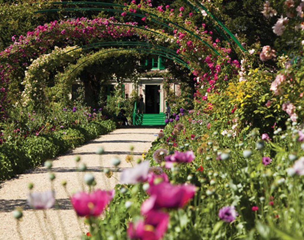 The Japanese bridge over the water garden at Giverny, Normandy